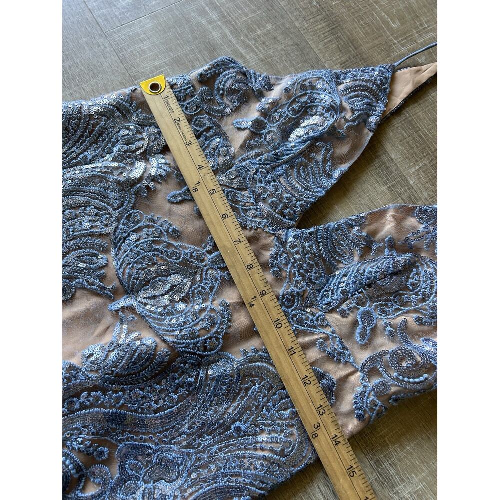 Free People Sundown Mini Dress NWT Size 2 Blue Sequin Embroidered Boho Party - Picture 10 of 15
